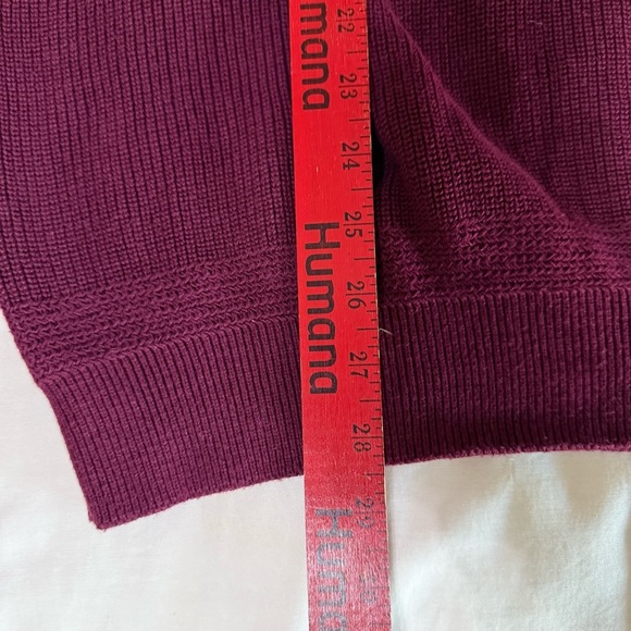 90'S LANDS END Half Button Sweater Made in USA Men's XL Vintage Maroon Grandpa - Picture 4 of 7